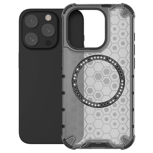 Θήκη MagSafe για Apple iPhone 15 Pro, Techsuit, HoneyComb Shield, Μαύρη