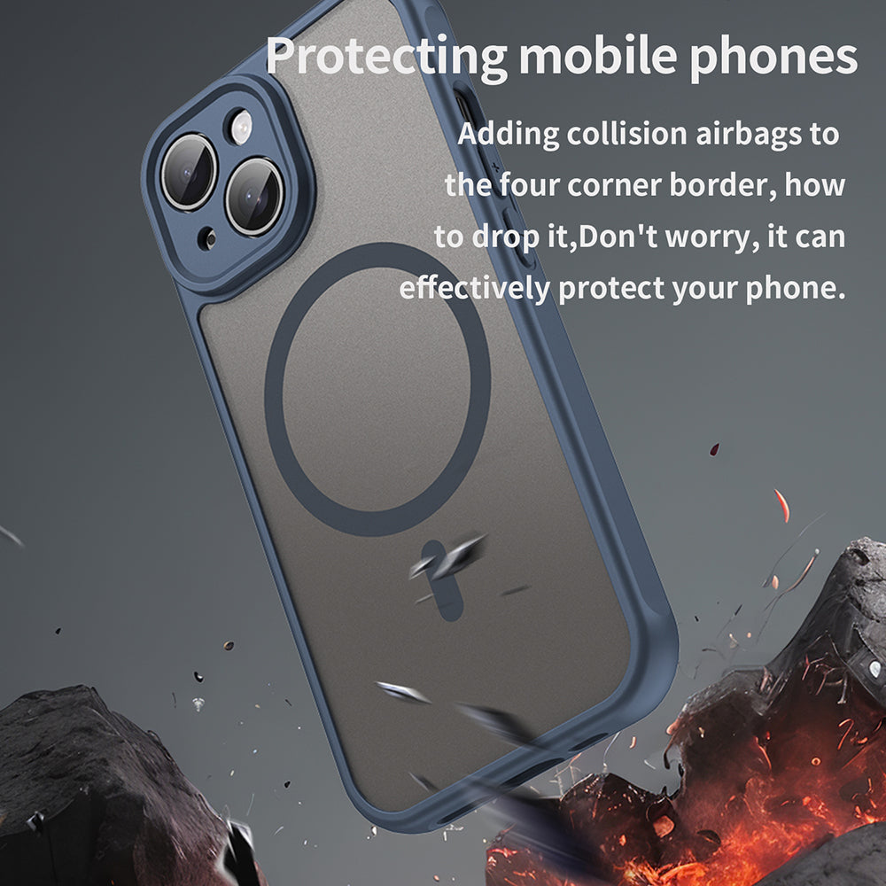 Θήκη MagSafe για Apple iPhone 15, Techsuit, HaloFrost II, Μπλε Σκούρο