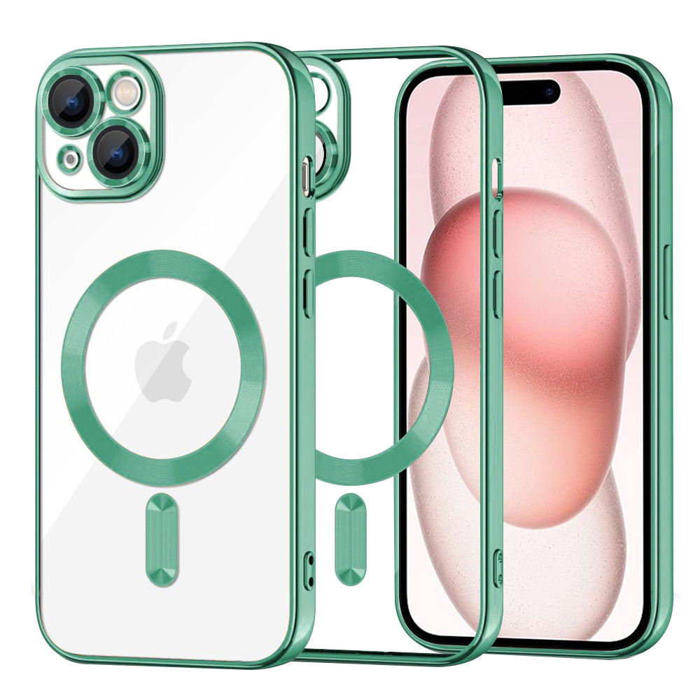Θήκη MagSafe για Apple iPhone 15, Techsuit, Luxury Crystal, Ανοιχτό Πράσινο