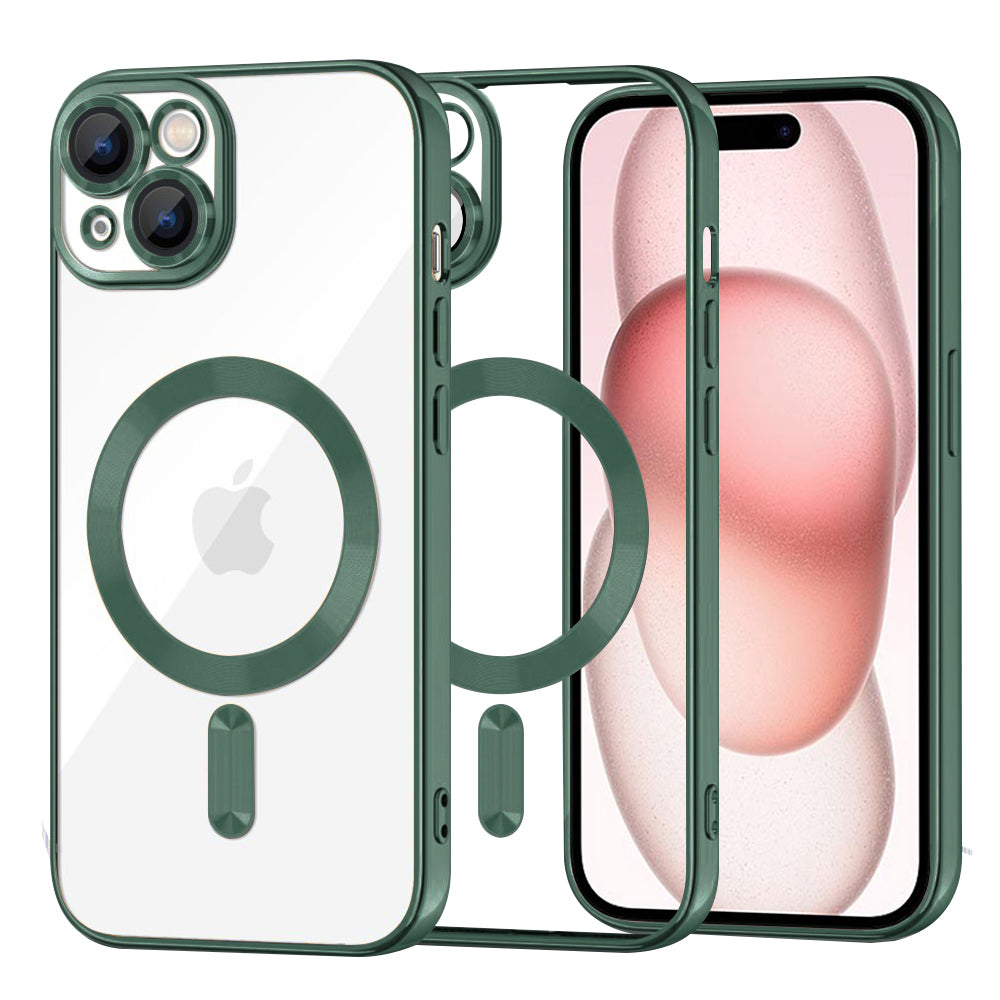 Θήκη MagSafe για Apple iPhone 15, Techsuit, Luxury Crystal, Σκούρο Πράσινο