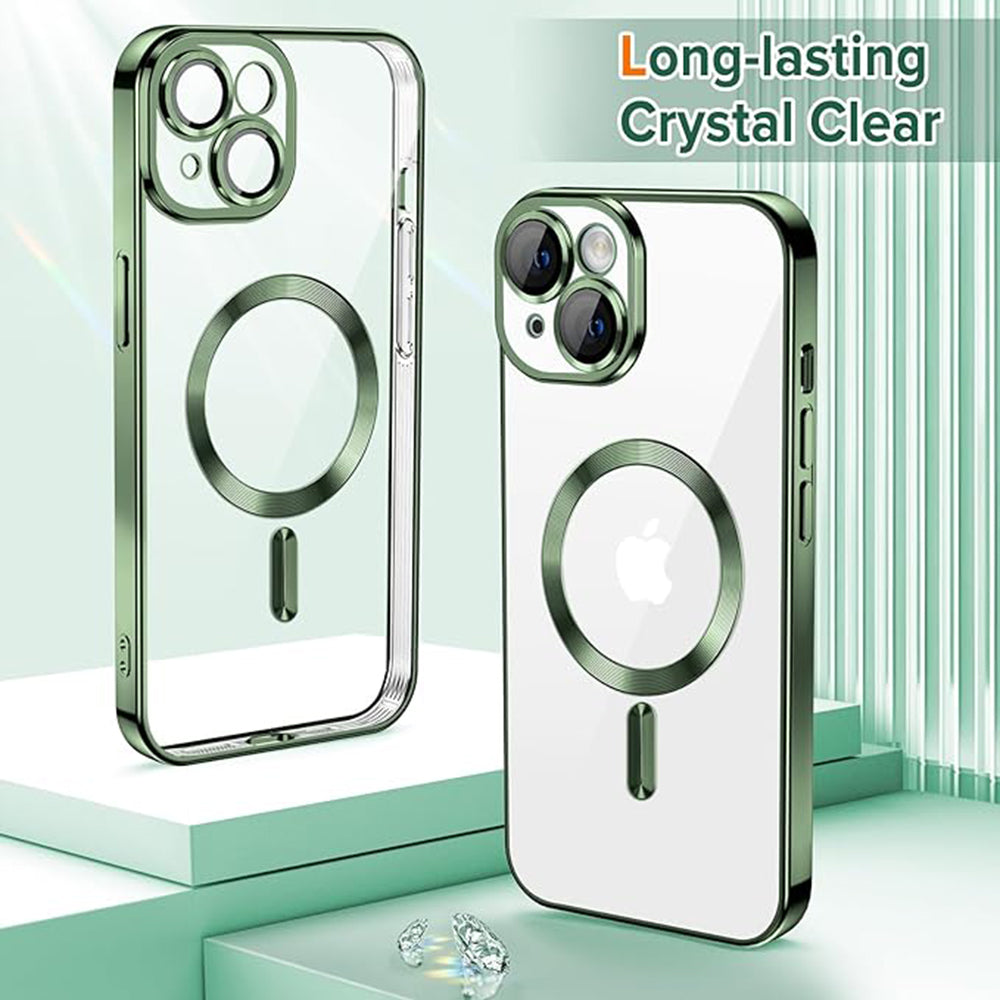 Θήκη MagSafe για Apple iPhone 15, Techsuit, Luxury Crystal, Σκούρο Πράσινο