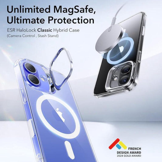 Θήκη MagSafe για Apple iPhone 16, ESR, Classic Hybrid Kickstand Slide, Διαφανής
