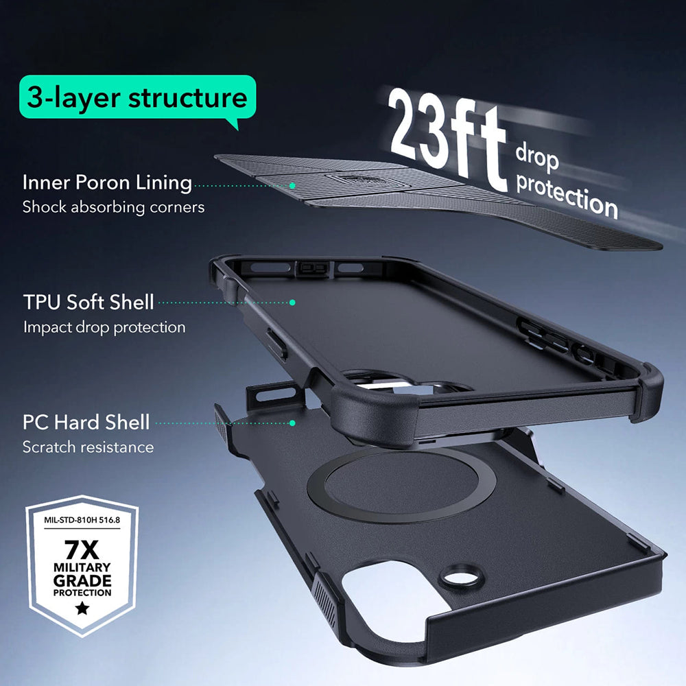 Θήκη MagSafe για Apple iPhone 16, ESR, Cyber Armor Kickstand, Μαύρη