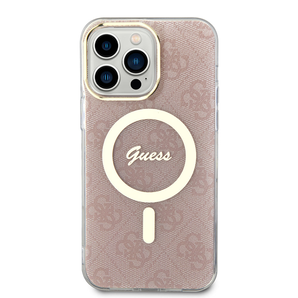 Θήκη MagSafe για Apple iPhone 16, Guess, IML 4G, Ροζ