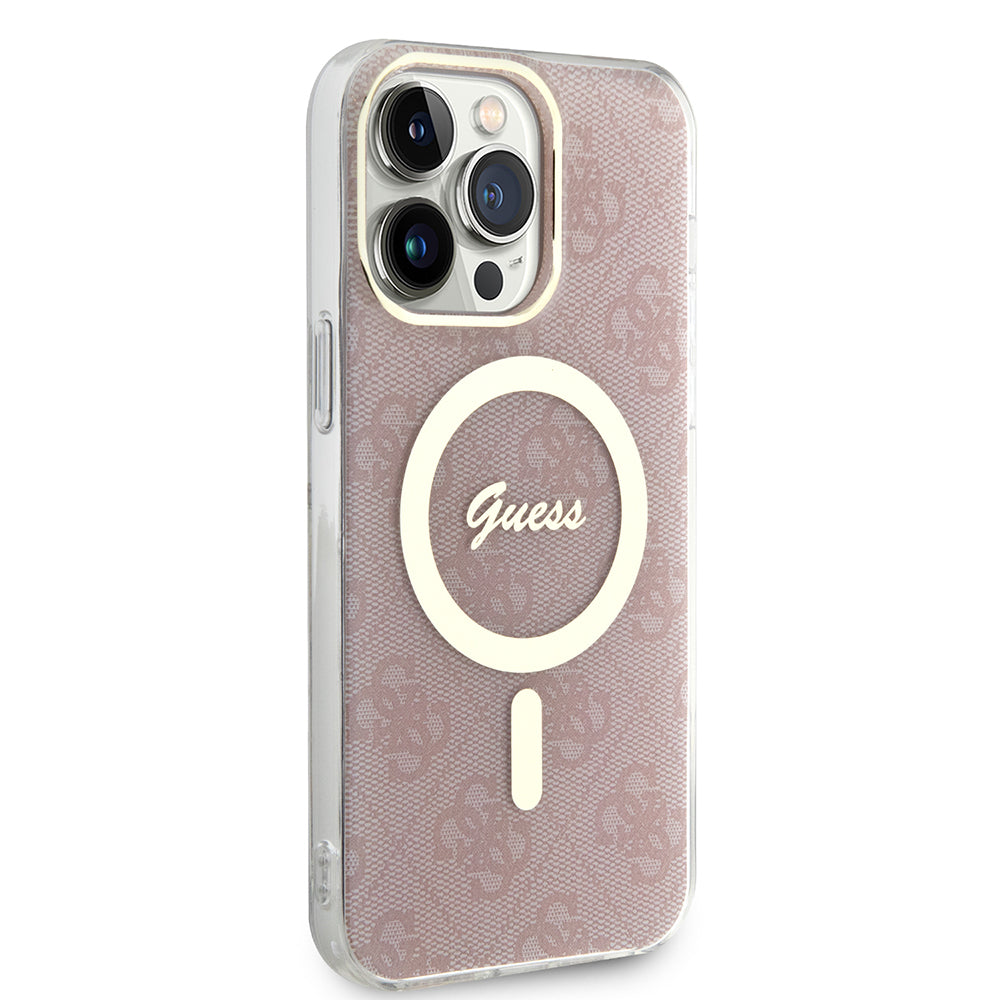 Θήκη MagSafe για Apple iPhone 16, Guess, IML 4G, Ροζ