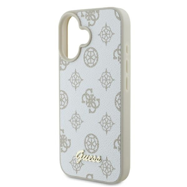 Θήκη MagSafe για Apple iPhone 16, Guess, Peony Script, Λευκή