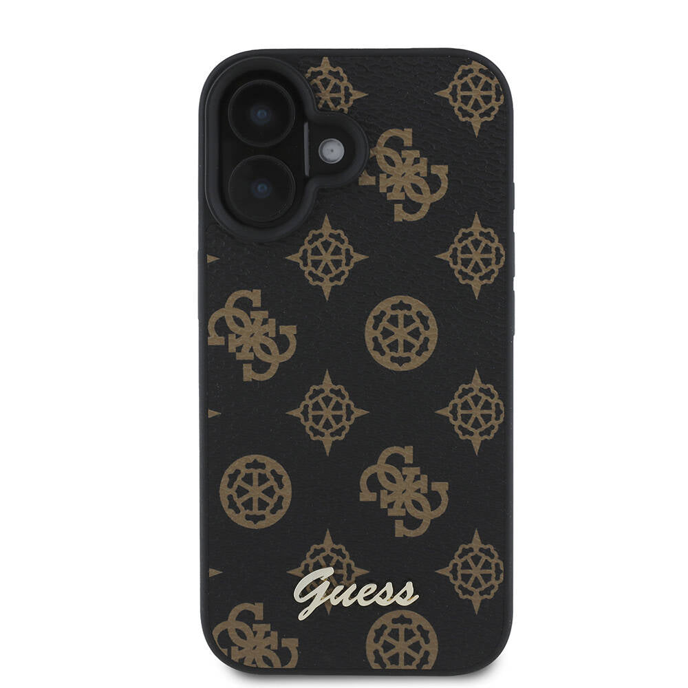 Θήκη MagSafe για Apple iPhone 16, Guess, Peony Script, Μαύρη
