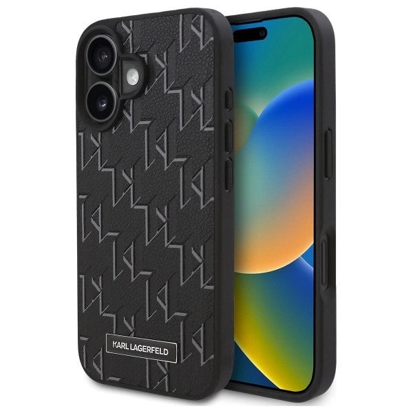 Θήκη MagSafe για Apple iPhone 16, Karl Lagerfeld, Hot Stamp, Μαύρη