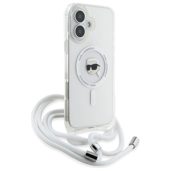 Θήκη MagSafe για Apple iPhone 16, Karl Lagerfeld, IML Crossbody Karl's Head, Διάφανη