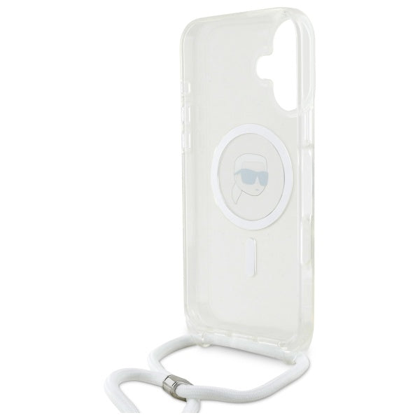 Θήκη MagSafe για Apple iPhone 16, Karl Lagerfeld, IML Crossbody Karl's Head, Διάφανη