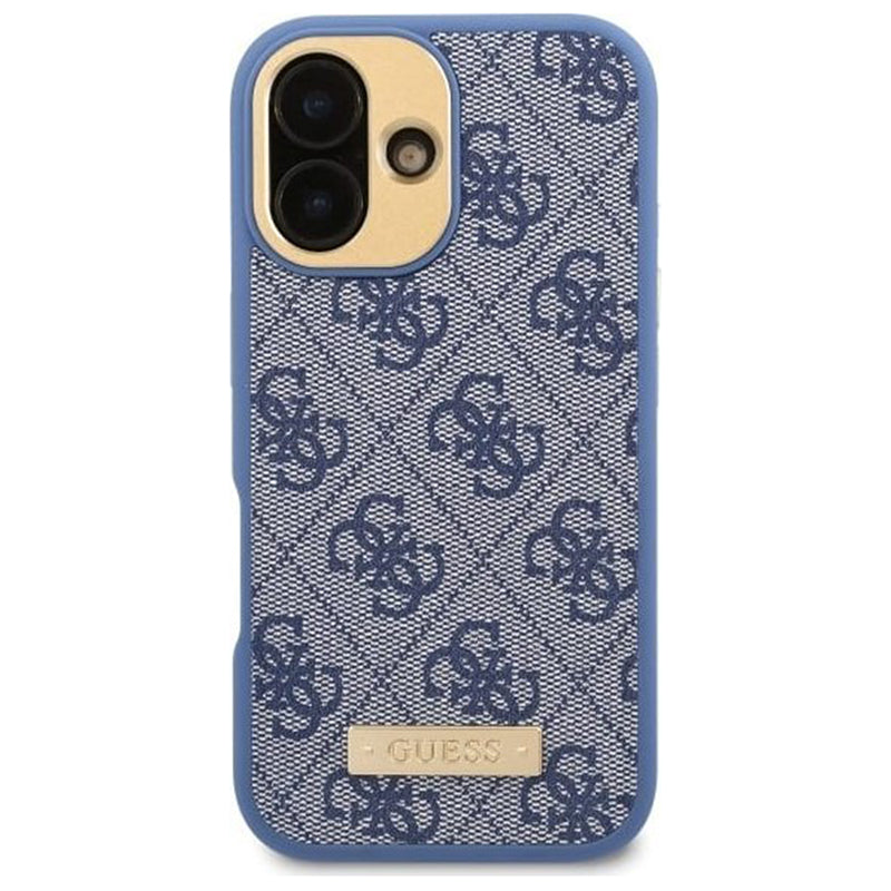 Θήκη MagSafe για Apple iPhone 16 Plus, Guess, 4G Logo Plate, Μπλε