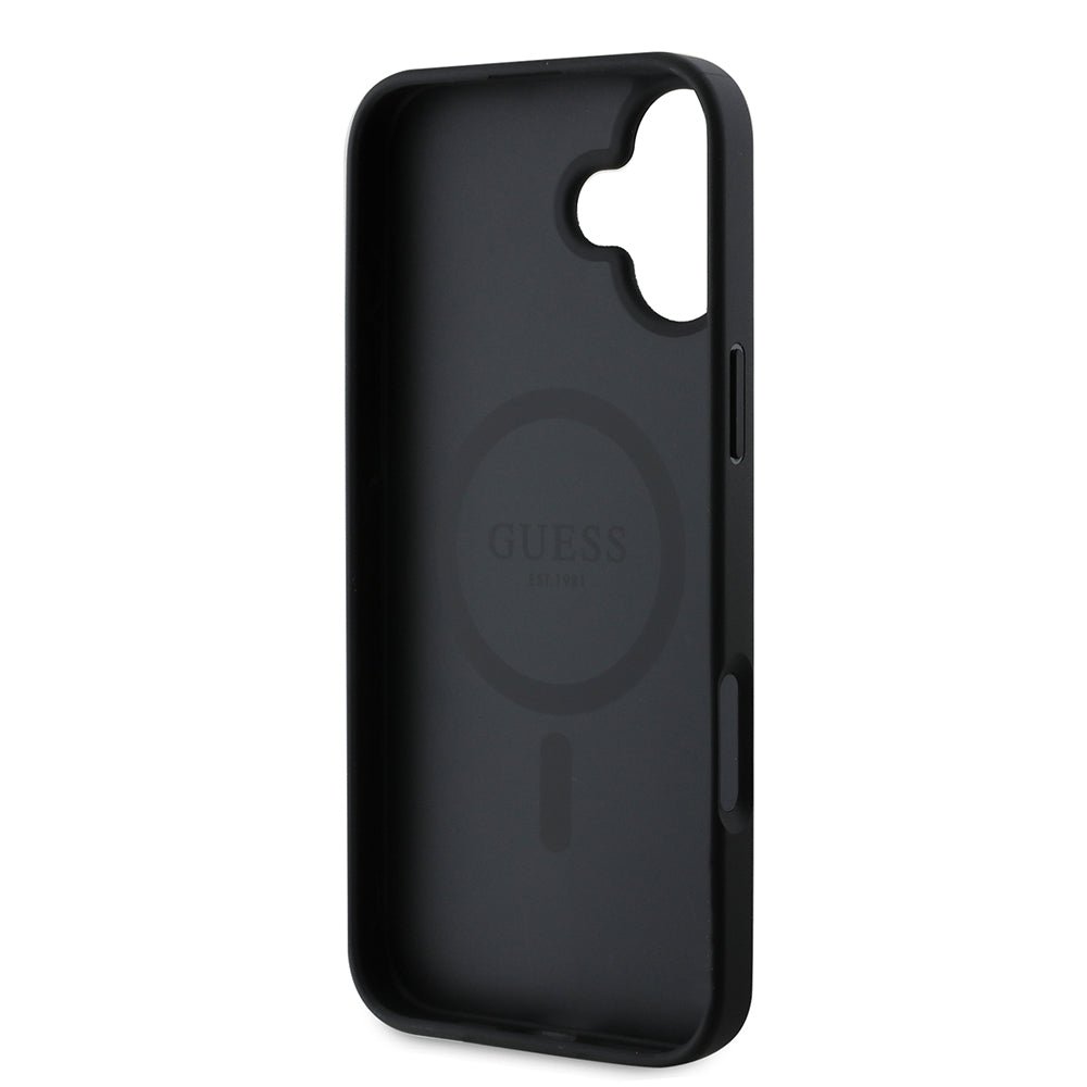 MagSafe Case for Apple iPhone 16 Plus, Guess, Saffiano Classic Logo, Black