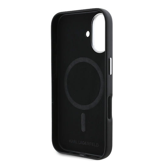 Θήκη MagSafe για Apple iPhone 16 Plus, Karl Lagerfeld, FW Metal Plate, Μαύρη