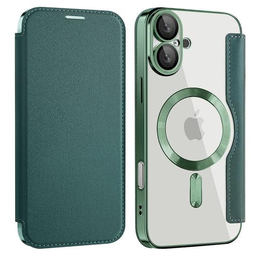 Θήκη MagSafe για Apple iPhone 16 Plus, Techsuit, SmartMag Book, Πράσινο