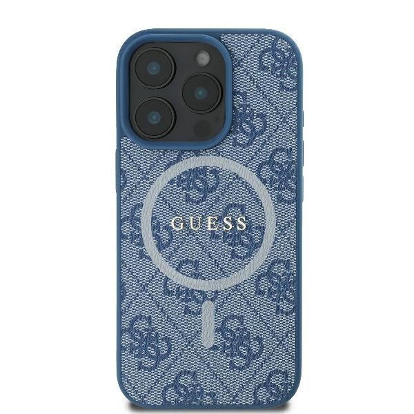 Θήκη MagSafe για Apple iPhone 16 Pro, Guess, 4G Ring Classic Logo, Μπλε