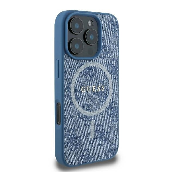 Θήκη MagSafe για Apple iPhone 16 Pro, Guess, 4G Ring Classic Logo, Μπλε