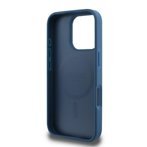 Θήκη MagSafe για Apple iPhone 16 Pro, Guess, 4G Ring Classic Logo, Μπλε