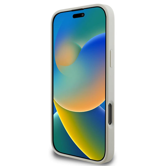 Θήκη MagSafe για Apple iPhone 16 Pro, Guess, Grained Gold Ring, Μπεζ