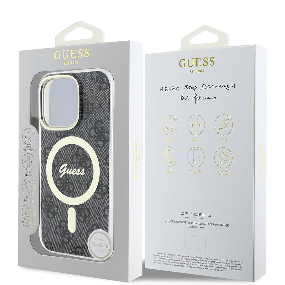 Θήκη MagSafe για Apple iPhone 16 Pro, Guess, IML 4G, Μαύρη