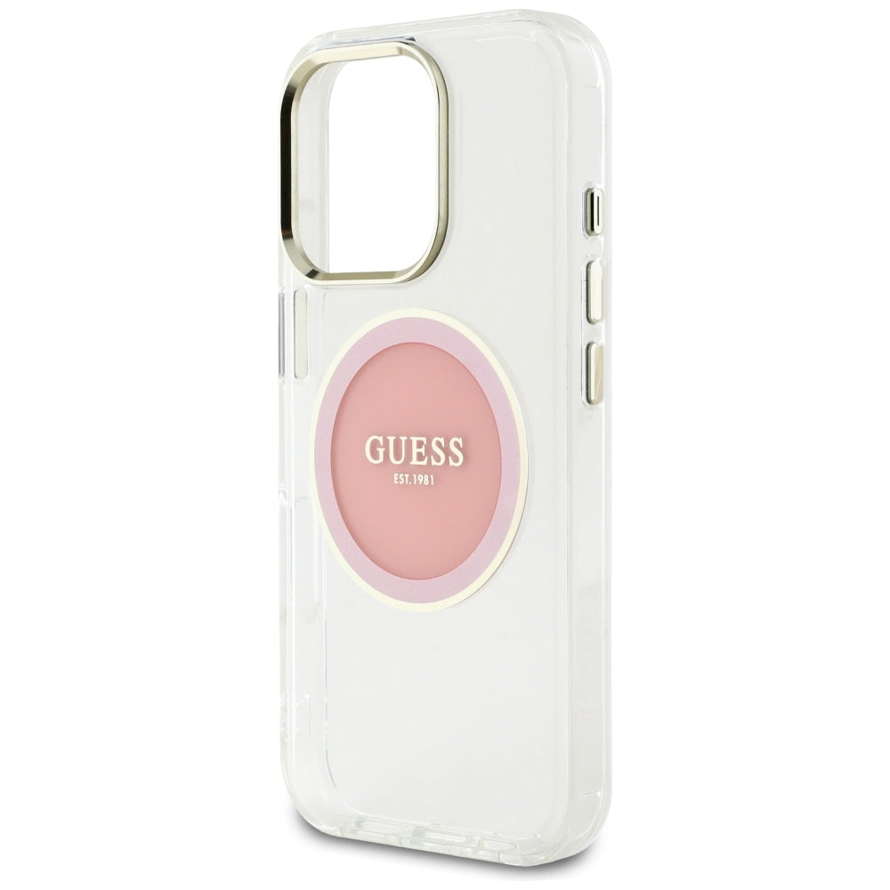 Θήκη MagSafe για Apple iPhone 16 Pro, Guess, IML Metal Colored Circle, Ροζ