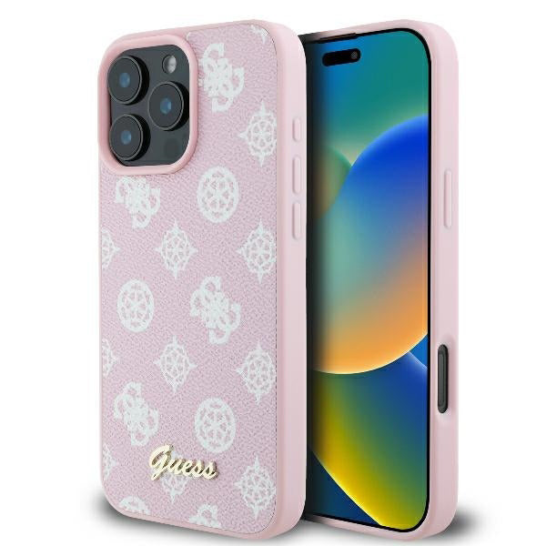 Θήκη MagSafe για Apple iPhone 16 Pro, Guess, Peony Script, Ροζ