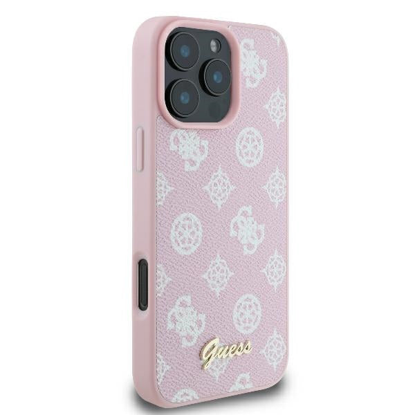 Θήκη MagSafe για Apple iPhone 16 Pro, Guess, Peony Script, Ροζ
