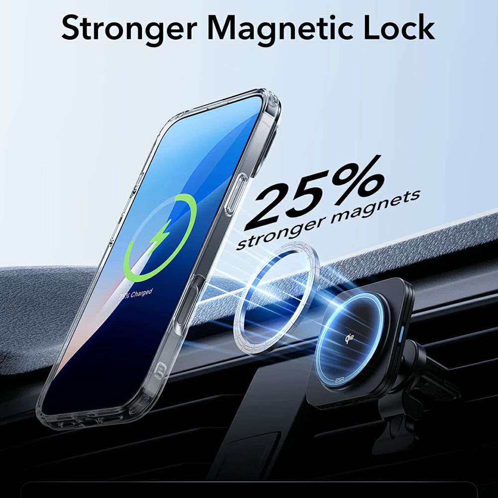 Θήκη MagSafe για Apple iPhone 16 Pro Max, ESR, Classic Hybrid Kickstand, Διάφανο Γκρι