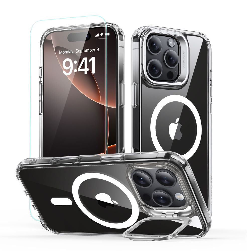 Θήκη MagSafe για Apple iPhone 16 Pro Max, ESR, Classic Hybrid Kickstand με Προστατευτικό Οθόνης, Διάφανη