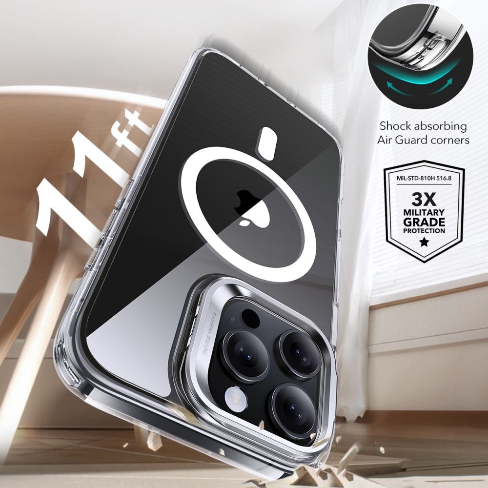 Θήκη MagSafe για Apple iPhone 16 Pro Max, ESR, Classic Hybrid Kickstand με Προστατευτικό Οθόνης, Διάφανη