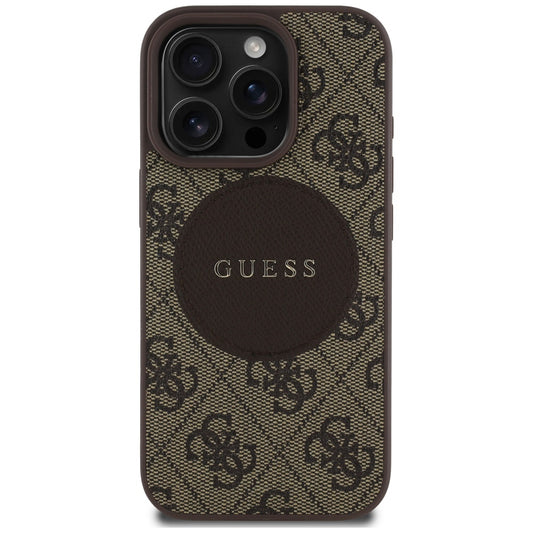 Θήκη MagSafe για Apple iPhone 16 Pro Max, Guess, 4G Circle Classic Logo, Καφέ