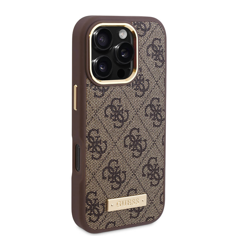 Θήκη MagSafe για Apple iPhone 16 Pro Max, Guess, 4G Logo Plate, Μπλε