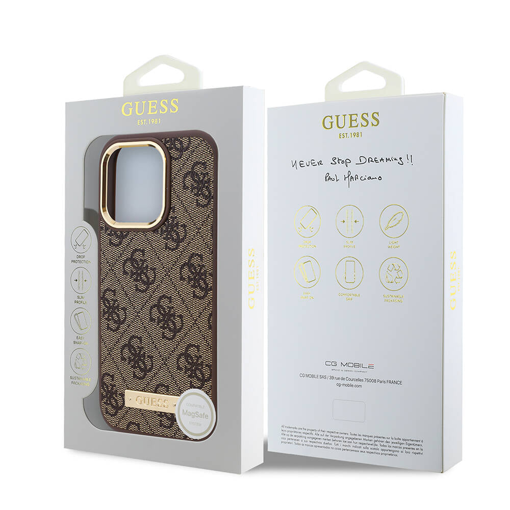 Θήκη MagSafe για Apple iPhone 16 Pro Max, Guess, 4G Logo Plate, Μπλε