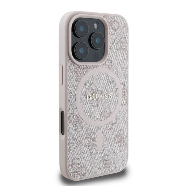 Θήκη MagSafe για Apple iPhone 16 Pro Max, Guess, 4G Ring Classic Logo, Ροζ