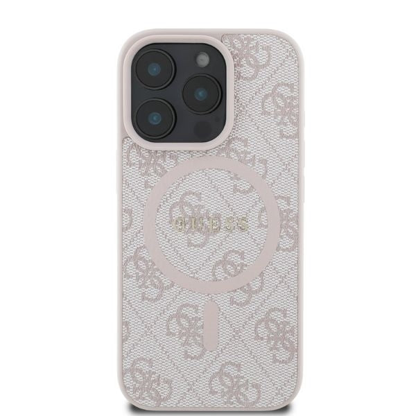 Θήκη MagSafe για Apple iPhone 16 Pro Max, Guess, 4G Ring Classic Logo, Ροζ