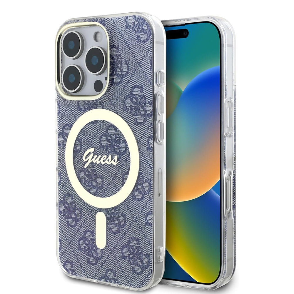 Θήκη MagSafe για Apple iPhone 16 Pro Max, Guess, IML 4G, Μπλε