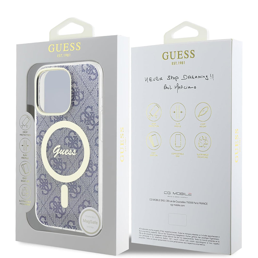 Θήκη MagSafe για Apple iPhone 16 Pro Max, Guess, IML 4G, Μπλε
