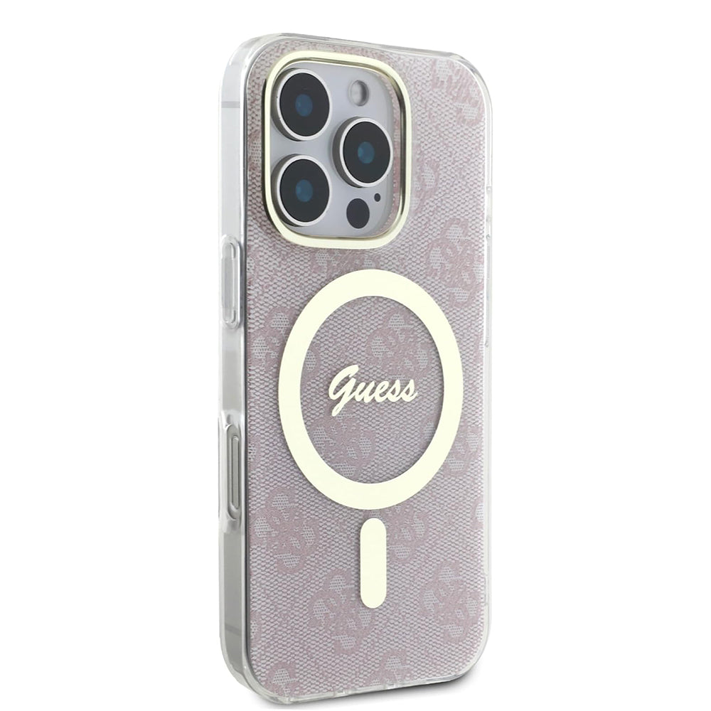 Θήκη MagSafe για Apple iPhone 16 Pro Max, Guess, IML 4G, Ροζ