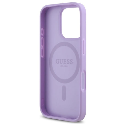 Θήκη MagSafe για Apple iPhone 16 Pro Max, Guess, Saffiano, Μωβ