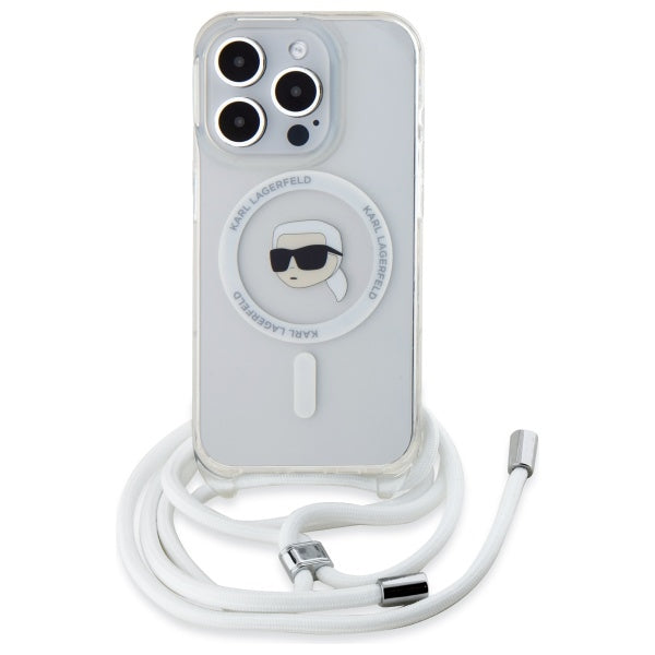 Θήκη MagSafe για Apple iPhone 16 Pro Max, Karl Lagerfeld, IML Crossbody Karl's Head, Διάφανη