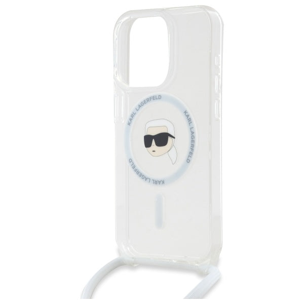 Θήκη MagSafe για Apple iPhone 16 Pro Max, Karl Lagerfeld, IML Crossbody Karl's Head, Διάφανη