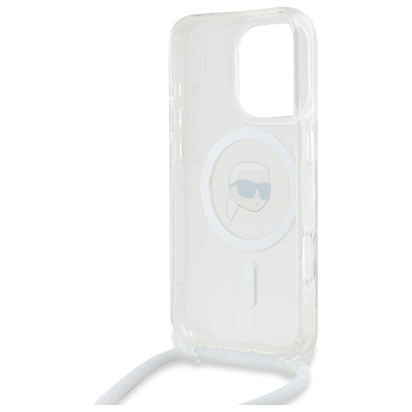 Θήκη MagSafe για Apple iPhone 16 Pro Max, Karl Lagerfeld, IML Crossbody Karl's Head, Διάφανη