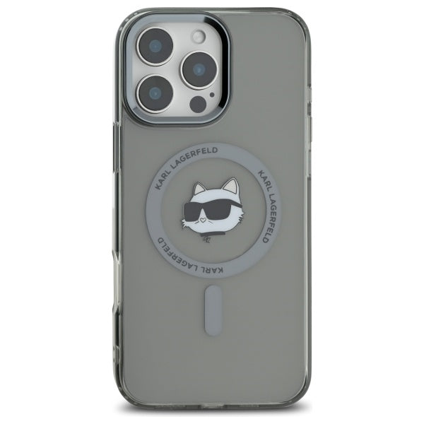 Θήκη MagSafe για Apple iPhone 16 Pro Max, Karl Lagerfeld, IML Metal Choupette's Head, Μαύρη