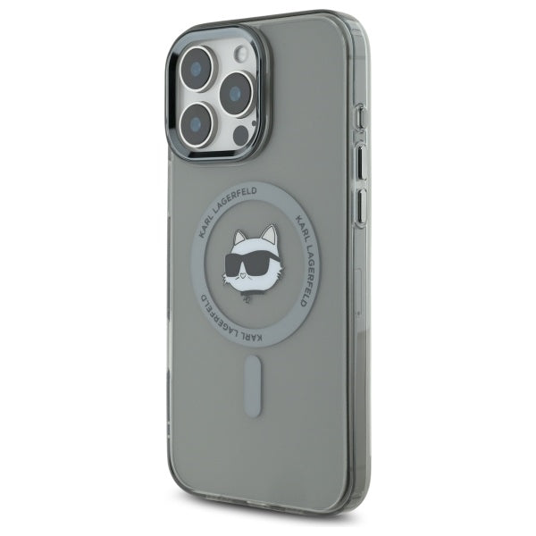 Θήκη MagSafe για Apple iPhone 16 Pro Max, Karl Lagerfeld, IML Metal Choupette's Head, Μαύρη