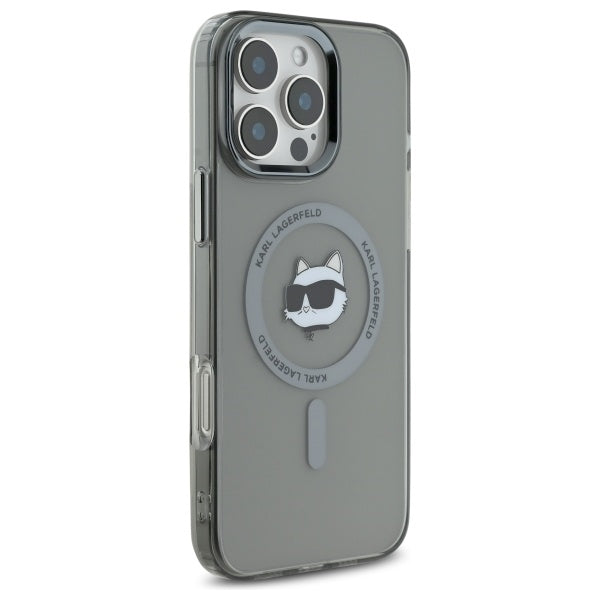 Θήκη MagSafe για Apple iPhone 16 Pro Max, Karl Lagerfeld, IML Metal Choupette's Head, Μαύρη
