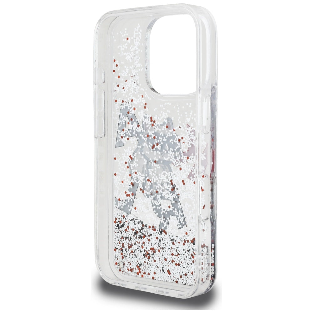 Θήκη MagSafe για Apple iPhone 16 Pro Max, Karl Lagerfeld, Liquid Glitter Choupette Logo, Διαφανής
