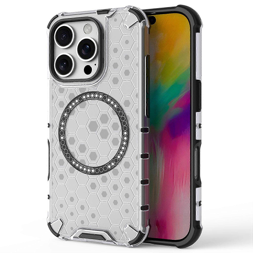 Θήκη MagSafe για Apple iPhone 16 Pro Max, Techsuit, HoneyComb Shield, Λευκό