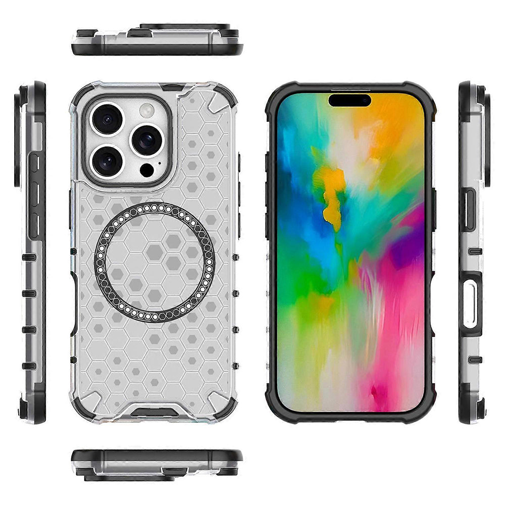 Θήκη MagSafe για Apple iPhone 16 Pro Max, Techsuit, HoneyComb Shield, Λευκό