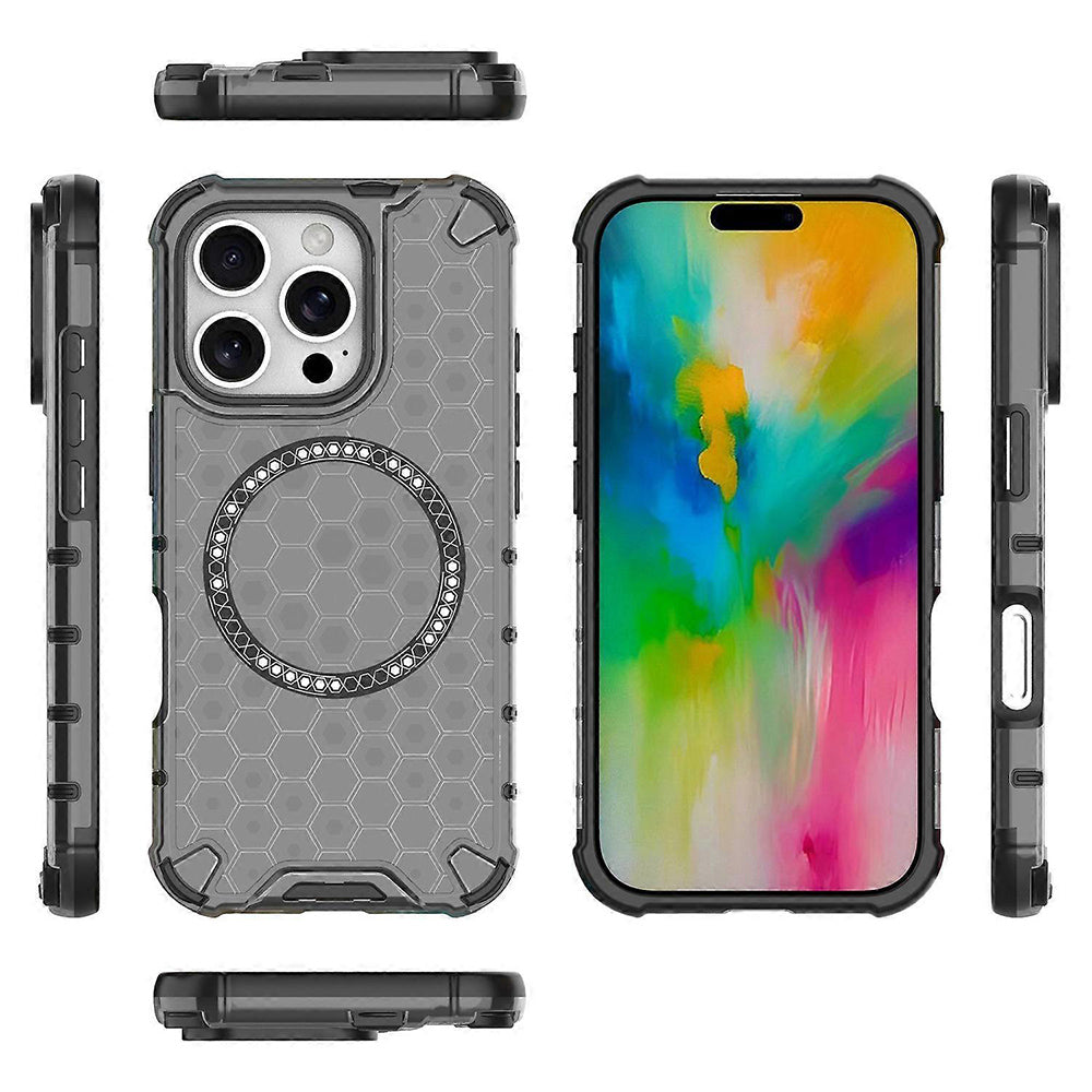 Θήκη MagSafe για Apple iPhone 16 Pro Max, Techsuit, HoneyComb Shield, Μαύρη