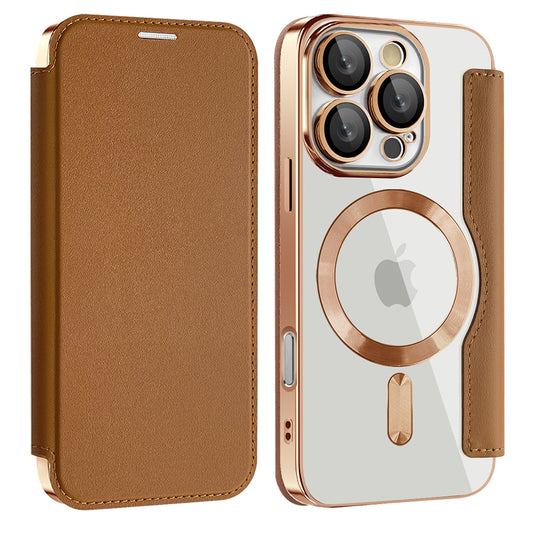 Θήκη MagSafe για Apple iPhone 16 Pro Max, Techsuit, SmartMag Book, Καφέ