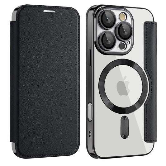 Θήκη MagSafe για Apple iPhone 16 Pro Max, Techsuit, SmartMag Book, Μαύρη